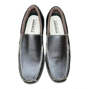 Perry Ellis America Brown Leather Loafers Slip On Men‎ Size 8.5
